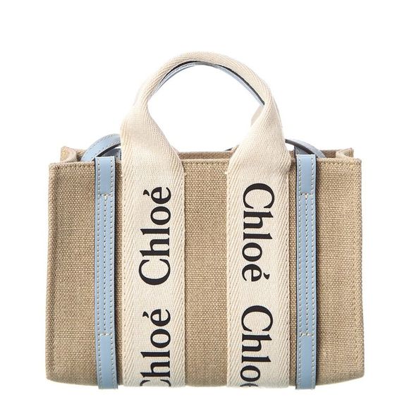 Chloé Woody Mini Canvas & Leather Tote - Picture 2 of 4